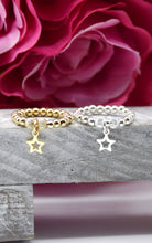 Load image into Gallery viewer, Open Star Charm Beaded Stretch Ring