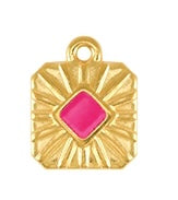 Load image into Gallery viewer, Gold Boho “Summer Vibes” Square Sunburst Pendant Necklace - 2 colours
