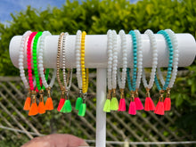 Load image into Gallery viewer, Neon Mini Tassel Bead Bracelet