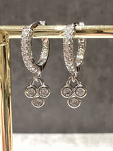Load image into Gallery viewer, Trefoil CZ huggie hoop earrings