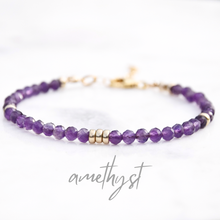Load image into Gallery viewer, Gemstone and 14k Gold Filled Dainty Bracelet