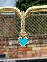 Load image into Gallery viewer, Mini enamel heart Huggie hoop earrings - 10 colours