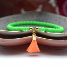Load image into Gallery viewer, Neon Mini Tassel Bead Bracelet