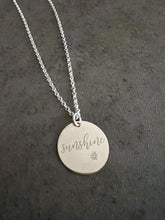 Load image into Gallery viewer, “Sunshine” disc Sterling Silver Necklace