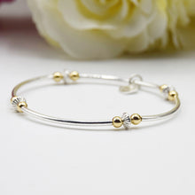 Load image into Gallery viewer, Silver and Gold Simplicity Tube and Bead Bracelet