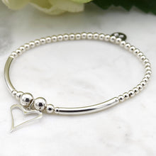 Load image into Gallery viewer, Funky Heart Charm Bead and Tube Bracelet