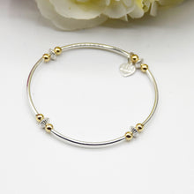 Load image into Gallery viewer, Silver and Gold Simplicity Tube and Bead Bracelet