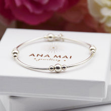 Load image into Gallery viewer, Sterling Silver Simplicity Tube and Ball Bracelet