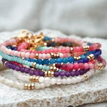 Load image into Gallery viewer, Gemstone and 14k Gold Filled Dainty Bracelet
