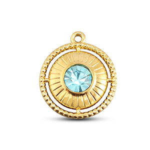 Crystal Charm Stainless Steel double row necklace