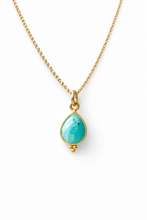 Load image into Gallery viewer, Dainty Teardrop Gemstone Pendant Gold Fill Necklace

