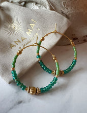 Load image into Gallery viewer, Miyuki Beaded Stainless Steel 30mm Hoop Earrings
