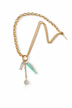 Load image into Gallery viewer, Fish and Crystal double row statement necklace
