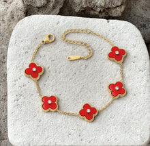 Load image into Gallery viewer, Four leaf clover stainless steel bracelet - 9 colours
