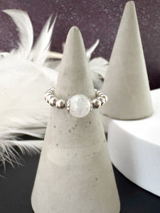6mm Gemstone Beaded Stretch Ring - various