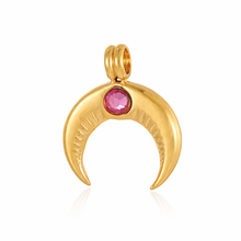 Load image into Gallery viewer, Crystal Gold horn charm - 4 colours
