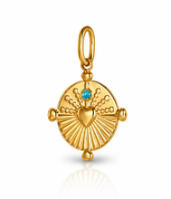 Load image into Gallery viewer, Gold Crystal sunburst heart charms - 3 colours
