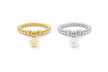 Load image into Gallery viewer, Open Star Charm Beaded Stretch Ring
