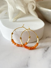 Load image into Gallery viewer, Gem and Miyuki Beaded Stainless Steel 30mm Hoop Earrings
