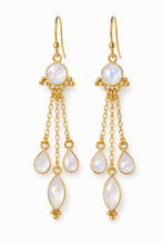 Load image into Gallery viewer, Isha Dainty Gemstone Chain Drop Earrings
