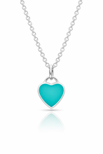 Load image into Gallery viewer, Turquoise Blue Heart Sterling Silver Necklace
