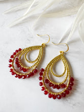Load image into Gallery viewer, Ibiza teardrop double row beaded earrings
