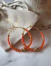 Load image into Gallery viewer, Miyuki Beaded Stainless Steel 30mm Hoop Earrings
