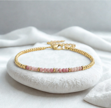 Load image into Gallery viewer, Delicate gemstone and gold stainless steel bracelets - various
