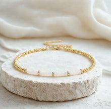 Load image into Gallery viewer, Delicate gemstone and gold stainless steel bracelets - various
