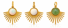 Load image into Gallery viewer, Natural Stone Sunburst Charm Pendant
