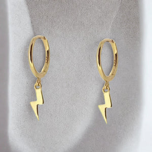 Lightning Bolt huggie hoop earrings