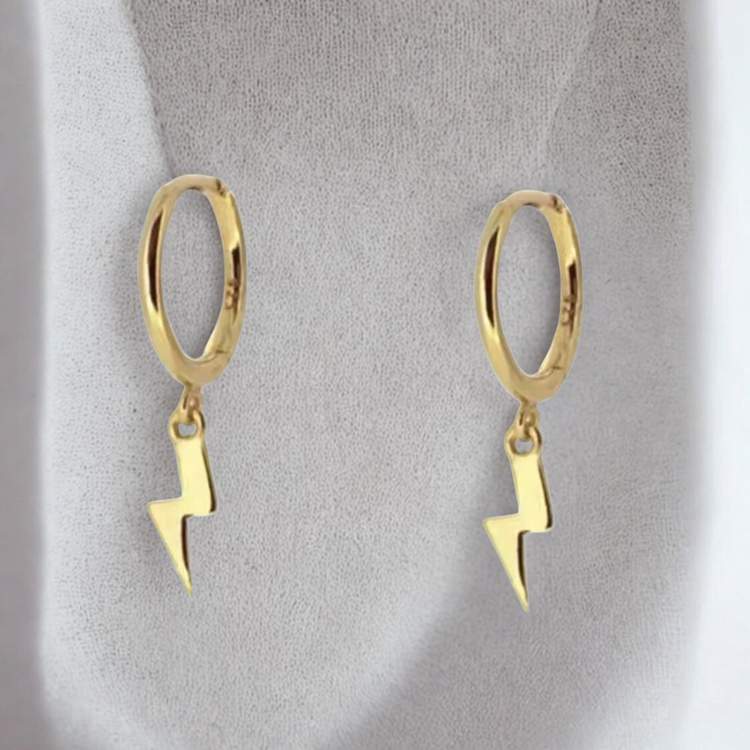 Lightning Bolt huggie hoop earrings