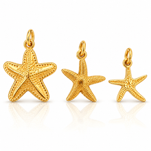 Load image into Gallery viewer, Midi Gold Starfish pendant charms - 3 styles
