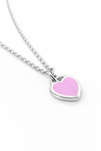 Load image into Gallery viewer, Turquoise Blue /Baby Pink Heart Sterling Silver Necklace
