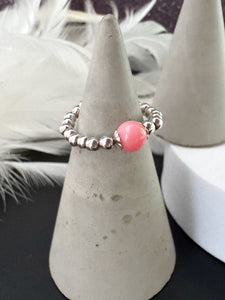 6mm Gemstone Beaded Stretch Ring - various