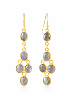Load image into Gallery viewer, Ira Chandelier 5 gem cascading Earrings
