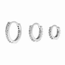 Load image into Gallery viewer, Plain Crystal Huggie hoop earrings
