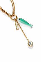 Load image into Gallery viewer, Fish and Crystal double row statement necklace
