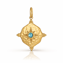 Load image into Gallery viewer, Gold Crystal Hammered disc charm - 2 colours

