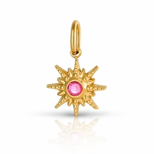 Load image into Gallery viewer, Gold Crystal sunburst star charms - 3 colours
