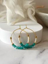 Load image into Gallery viewer, Gem and Miyuki Beaded Stainless Steel 30mm Hoop Earrings
