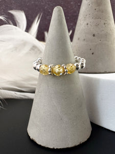 Cubic Zirconia Beaded Stretch Ring