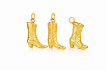 Load image into Gallery viewer, Gold Cowboy Boot charms - 3 designs
