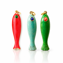 Load image into Gallery viewer, Enamelled fish pendant charms
