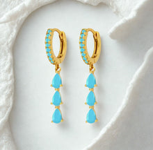 Load image into Gallery viewer, Crystal Coloured drop huggies
