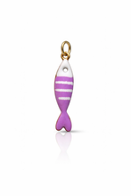 Load image into Gallery viewer, Mini colourful stripy fish charm - 14 colours
