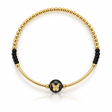 Load image into Gallery viewer, Gold Filled Bracelet with Glass Butterfly bead
