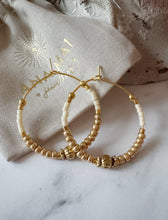 Load image into Gallery viewer, Miyuki Beaded Stainless Steel 30mm Hoop Earrings
