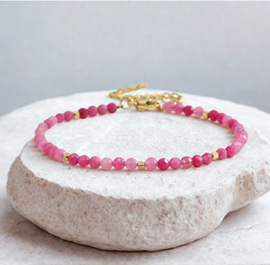Gemstone stainless steel bracelets - various