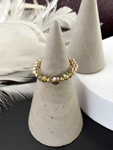 Cubic Zirconia Beaded Stretch Ring